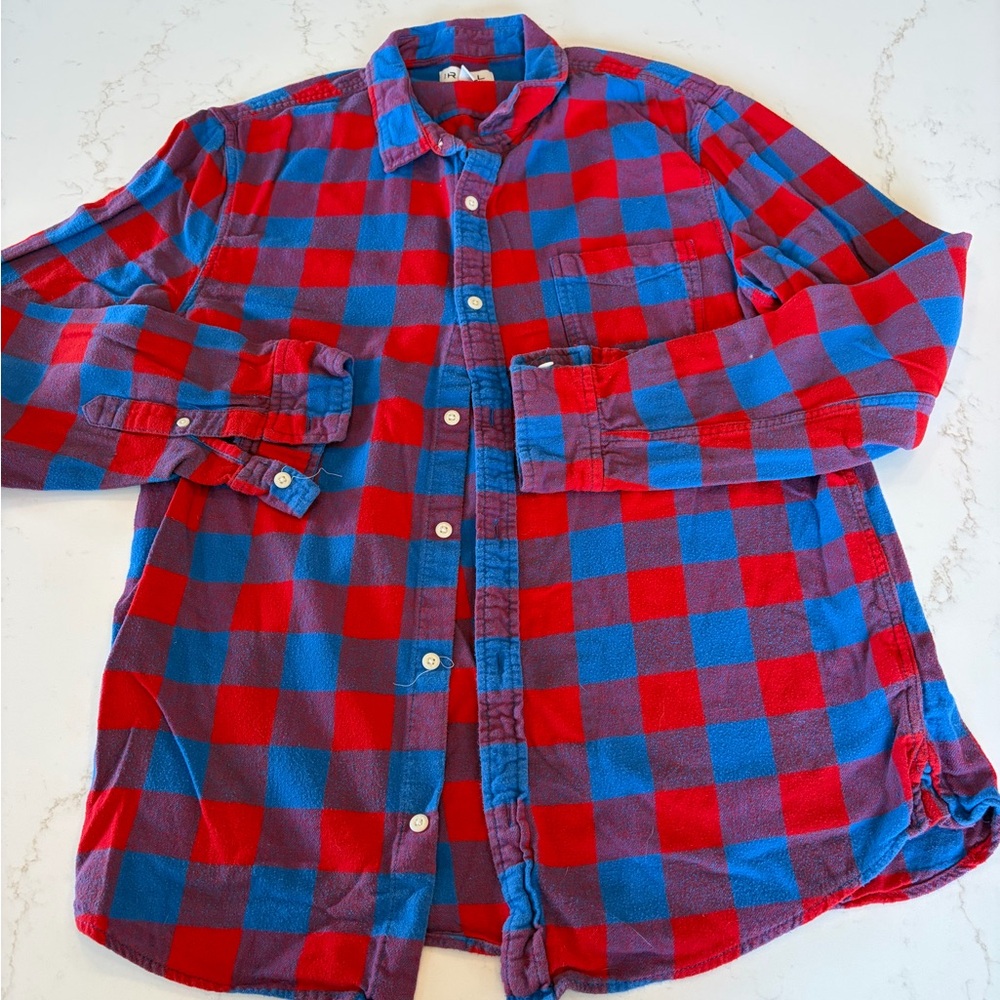 The Rail Red and Blue Plaid Button-Down Shirt